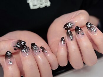 黒のグラデーションxクロム