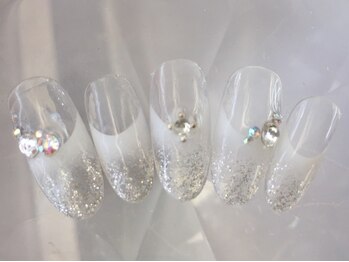 ラリュールネイル(L'Allure nail)/ブライダル白フレンチRich￥8200