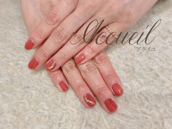 アクイユ 銀座店(ACCUEIL)/シンプルビジューネイル