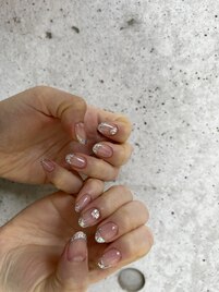ガラスフレンチネイル☆¥8000