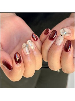 クララメイエキミュークス(CLALA Meieki μX)/名駅秋ネイル*ボルドー