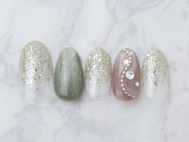 ラメグラ/イエベ/ビジュー