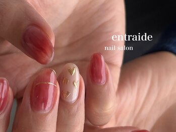 アントレッド(entraide)/バレンタインネイル2025