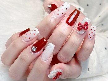 ボルドー×リボン