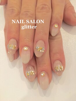ネイルサロン グリッター(NAIL SALON glitter)/大人ストーンネイル