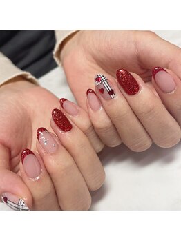 アイリッシュネイル 久屋大通店(Irish Nail)/赤チェックネイル