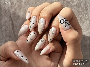 FASTNAIL松戸駅西口店【パラジェル/ジェルネイル専門/定額/マグネット/フットネイル】/*トレンド最先端*リボンネイル