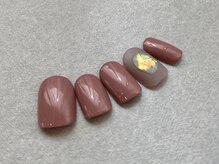 カラ ネイル 中津店(calla nail)/偏光アート×ローズピンク