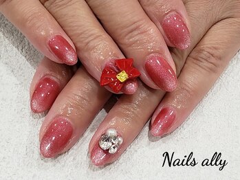 ネイルズアリー 立川店(Nails ally)/アイスジェル×ロイヤルピンク