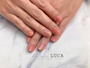 ネイルアトリエルカ(nail atelier LUCA)/W-470 ラメホロナチュラルネイル