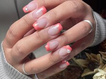 サロンドフォーエイチ(salon de 4H)/パールピンクのカラーフレンチ