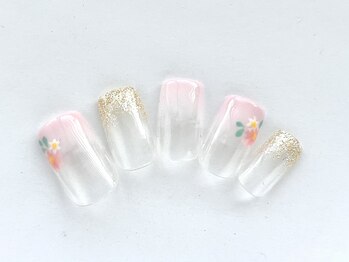 ヴィエント ネイル アイラッシュ サロン(Viento Nail Eyelash Salon)/手描き小花柄グラデ初回￥6800