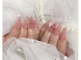 ロングネイルにもクロスパーツ