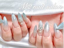 エムズ ネイルサロン(M2)/ブルーマグネットグラデーション