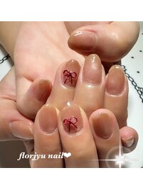 ワンポイントリボンnail