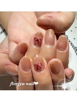 ワンポイントリボンnail