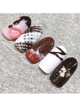 ライト ネイルズ ニシノミヤ(light nails NISHINOMIYA)/いちごチョコ☆