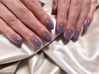 大人ワンカラー 梅雨ネイル