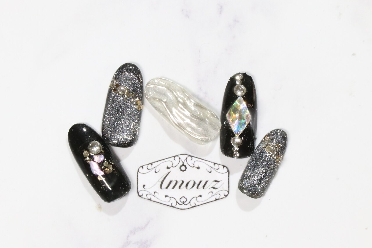 ネイルチップ オーダー 韓国 キラキラネイル ゴージャス ビジュー