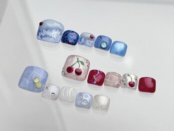 アイネイルズ 恵比寿店(I nails)の写真/定額だからデザインを選びやすい♪ニュアンス系～キラキラ系まで☆FOOTネイルCollection9480円～[恵比寿]