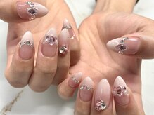 ネイルネージュ 錦糸町(Nail Neige)/持ち込み(キラキラ宝石フレンチ)