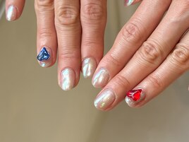 ガラスマグ×ハートストーン