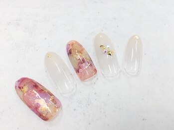 グラマーネイル(Glamor nail)/水彩×ニュアンス