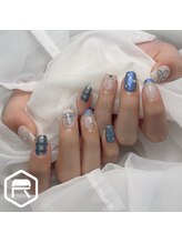 レディスペネイル ノウラ 名駅店(Redispe nail NouRa)/ブルーチェックネイル