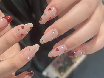 グラム バイ アンド ココ ネイル(GraM by And & coco. Nail)/ハートのドットネイル