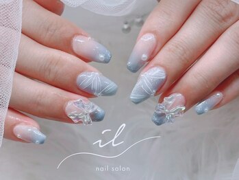 イル 神戸店/リボン×レースネイル
