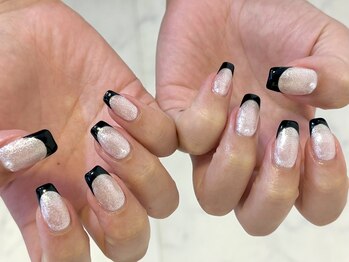 キューシーネイル 川崎(QcNail)/黒フレンチ