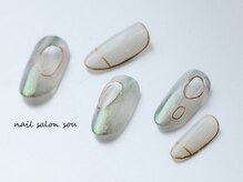 ネイルサロン ソウ 心斎橋店(Nail Salon Sou)/クリアくりぬき×mirror