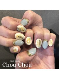 塗りかけマーブルネイル