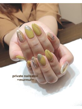 プライベート ネイルサロン マーマ(murmur)/マスタードイエローネイル