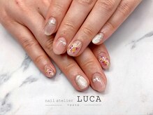 ネイルアトリエルカ(nail atelier LUCA)/W-592 押し花×マグネットネイル