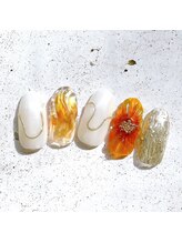 ネイルアンドまつげ リュフェール 五反田(Nail Lufaire)/ひまわりネイル