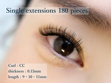 スリーネイルプラスアイラッシュ(Threee Nail+Eyelash)/シングルエクステ　180本