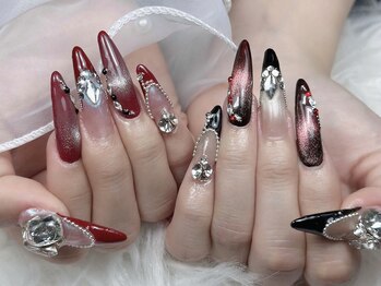 ネイルズバー 新宿店(Nails Bar)/レッドブラックジュエリーネイル