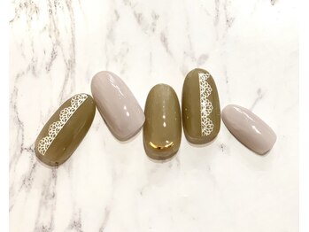 ミンクスタイル 浜松町店/シアーアースカラーレースネイル