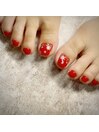 フットネイル/赤ネイル