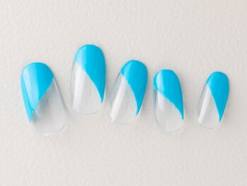 ティアリーネイル コレットマーレ店(Tiary Nail)/ターコイズ斜めフレンチ♪