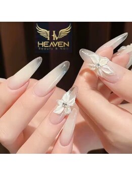 ヘブン ネイル 鶯谷(HEAVEN Nail)/3D White Flower Design Nails