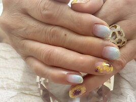 ひまわりネイル★カラグラ