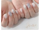 涼しげ大理石ネイル