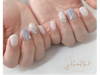 ラムネイル 元町(RamuNail)/涼しげ大理石ネイル