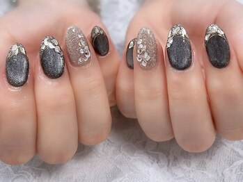 ディアリーネイル(Dearly Nail)/マグネット＆ガラスフレンチ