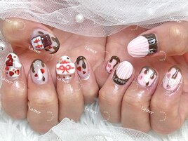 バレンタインネイル