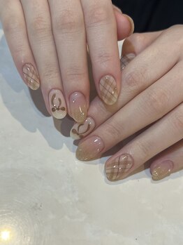 オーシャンネイル 四日市店(Ocean Nail)/check×ribbon