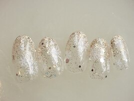 雪の結晶×クリアネイル