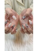 サロンド エルム(salon de elm)/黒グラデ×キラキラ